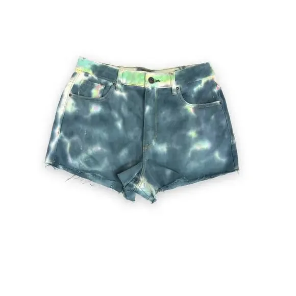 Pacsun High Rise TIE DYE FESTIVAL Denim Jean Shorts | Sz 27 | New! - Picture 9 of 9